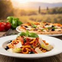 Inspired Italian omelet from the First Watch Breakfast Menu with Prices, filled with Italian sausage, tomatoes, red peppers, mozzarella, and Parmesan, topped with fresh herbs and served with toast and potatoes.