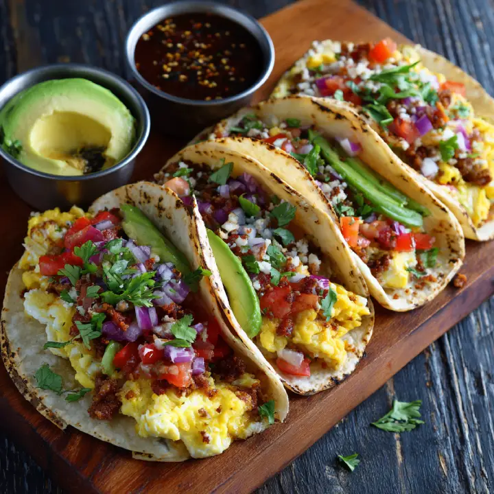 Farm Stand Breakfast Tacos served with fresh ingredients at First Watch.