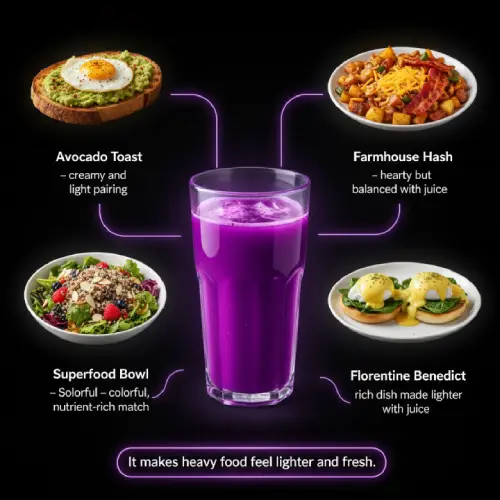 "Best food pairings with Purple Haze juice for a tasty and healthy combination"