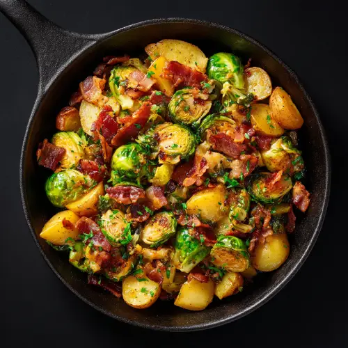 Honey Bacon Brussels Hash – Flavorful & Crispy
