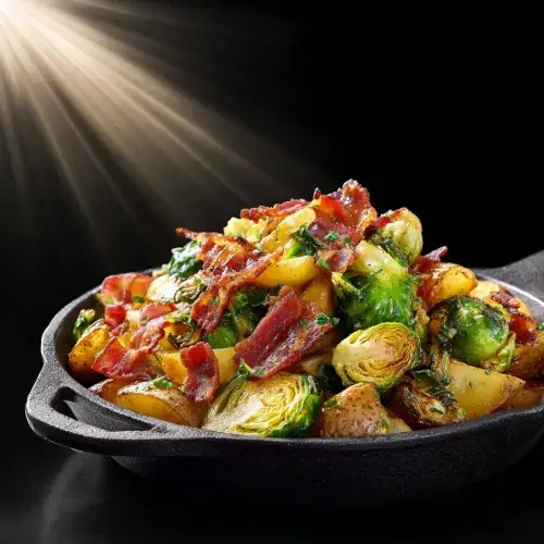 Honey Bacon Brussels Hash – Flavorful & Crispy